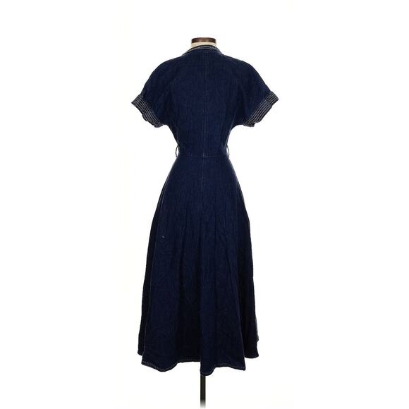 Martin Grand Denim Wrap Shirt Dress 34 US 2 XS NO BELT - Picture 3 of 4